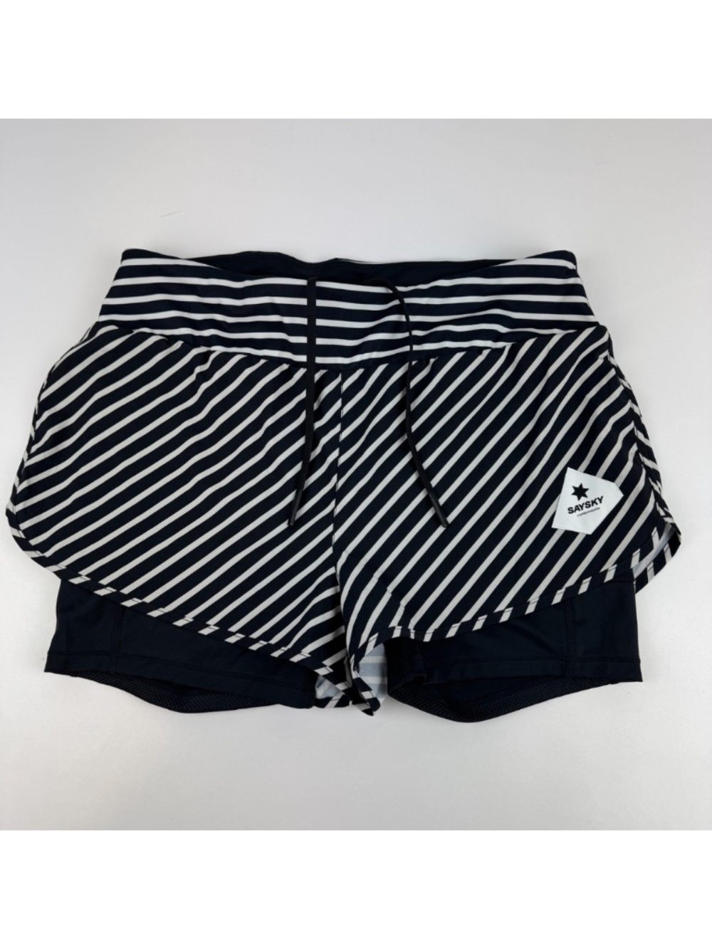 Saysky Copenhagen Womens Size L Athletic Running Shorts Lined Pockets Striped